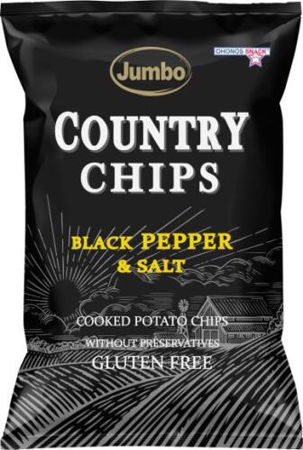 Jumbo Πατατάκια με μαύρο πιπέρι & αλάτι Country Chips