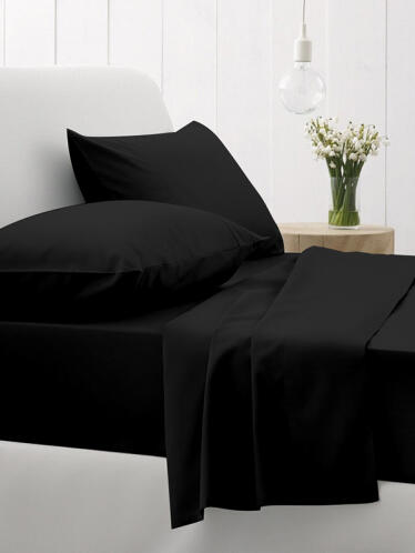 Σετ Σεντόνια Cotton Feelings 111 Black Μονό με λάστιχο(105x205+30)