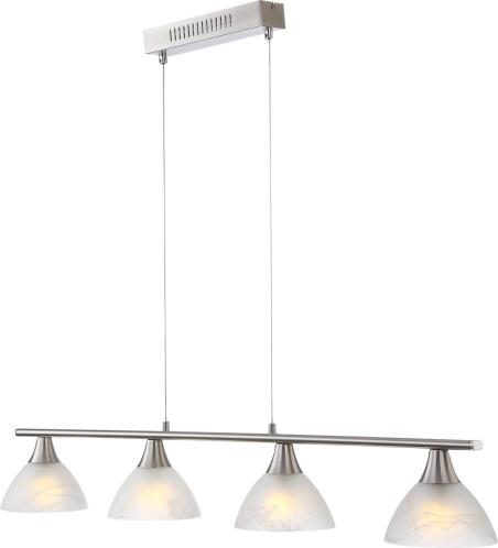 Globo Lighting Κρεμαστά RUBEN τετράφωτο νίκελ ματ  4xE14 LED