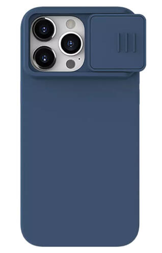 NILLKIN θήκη CamShield Silky Silicone για iPhone 15 Pro Max μπλε