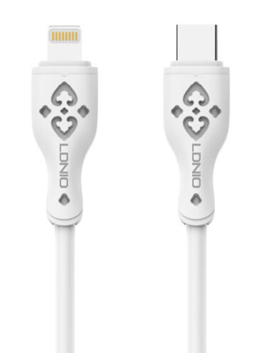 LDNIO καλώδιο Lightning σε USB-C LC812I 30W PD 2m λευκό