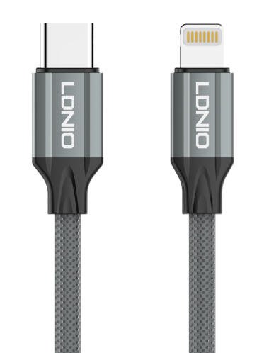 LDNIO καλώδιο Lightning σε USB-C LC441I 30W PD 1m γκρι