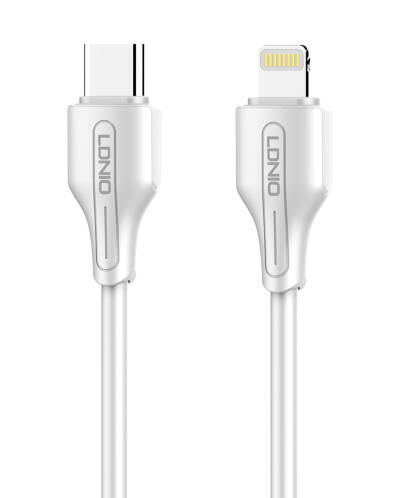 LDNIO καλώδιο Lightning σε USB-C LC122I 30W PD 2m λευκό