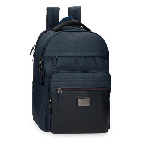 Pepe Jeans Τσάντα Πλάτης με Θήκη Laptop 15,6 44x31x15cm Britway Denim