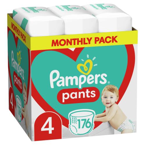 Pampers Pants Πάνες-Βρακάκι No 4 9-15Kg Monthly Box 176τμχ