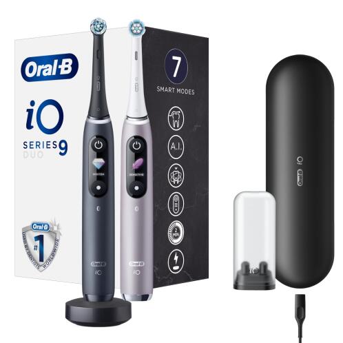 Oral-B iO 9 DUO  Ηλεκτρικές Οδοντόβουρτσες - Black & Rose Quartz - 81770087