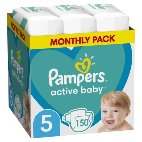 Pampers Active Baby Πάνες Μεγ. 5 (11-16kg) -150 Πάνες - 81780942