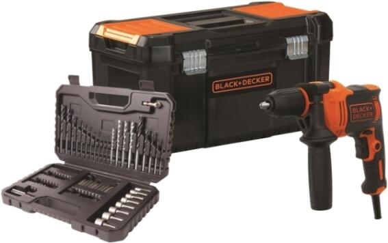 Black+Decker Κρουστικό Δράπανο 710W σε εργαλειοθήκη και κασετίνα με 80 αξεσουάρ