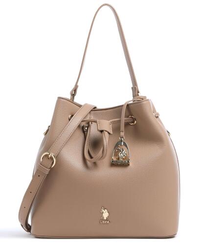 US Polo Assn. Τσάντα Πουγκί 28x27x14cm σειρά New Jones Beige