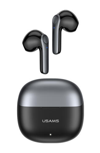 USAMS earphones με θήκη φόρτισης XH09 True Wireless μαύρα