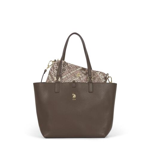 US Polo Assn. Τσάντα χειρός 28x26.5x14cm σειρά Rogersville Dark Taupe