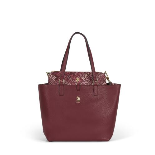 US Polo Assn. Τσάντα χειρός 28x26.5x14cm σειρά Rogersville Burgundy