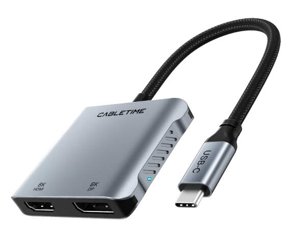 CABLETIME docking station CT-CMDH8K-AG USB/USB-C/HDMI/DP 8K 100W γκρι