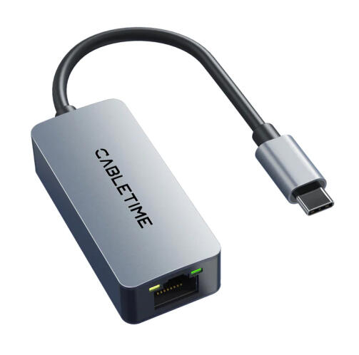 CABLETIME αντάπτορας USB-C σε RJ45 CT-CML2500 2.5Gbps γκρι