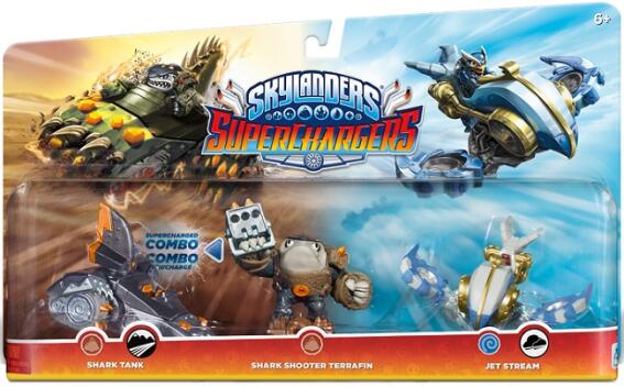 PS3 SKYLANDERS SUPERCHARGERS SHARK TANK & SHOOTER TERRAFIN & JET STREAM (TRIPLE PACK)