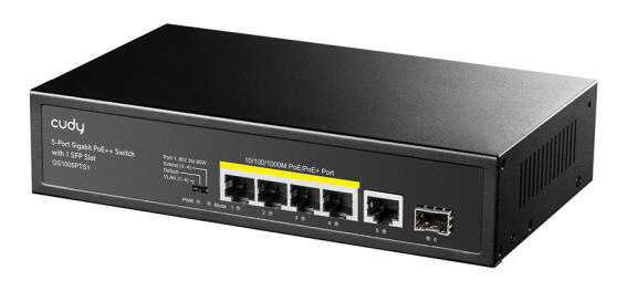 CUDY PoE+ switch GS1005PTS1 5-port PoE+ 1x SFP 120W V1.0