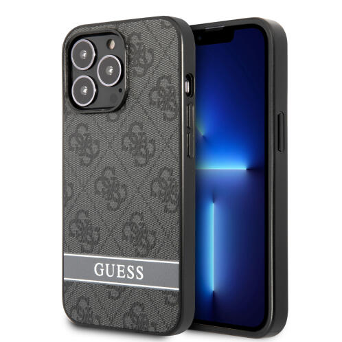 Guess 4G Printed Stripe Back Cover Πλαστικό Γκρι (iPhone 13 Pro)