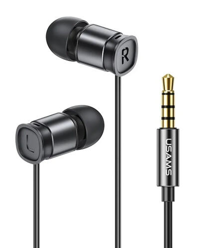 USAMS earphones με μικρόφωνο EP-46 3.5mm 1.2m μαύρα