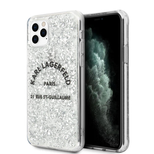 Karl Lagerfeld St.Guillaume Glitter Back Cover Ασημί (iPhone 11 Pro Max)