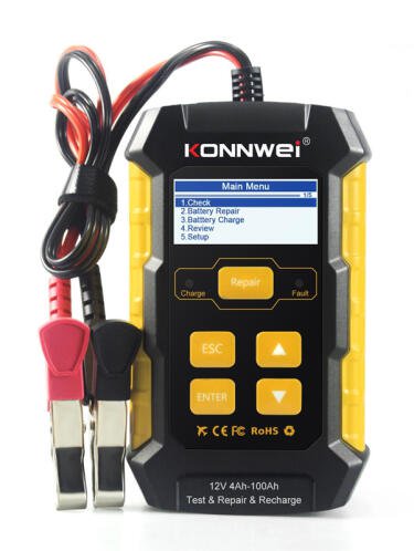 KONNWEI φορτιστής μπαταρίας αυτοκινήτου KW510 με tester 12V