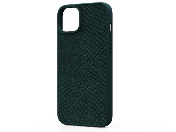 MOB NJORD IPHONE 15 PLUS CASE SALMON LEATHER MAGSAFE GREEN