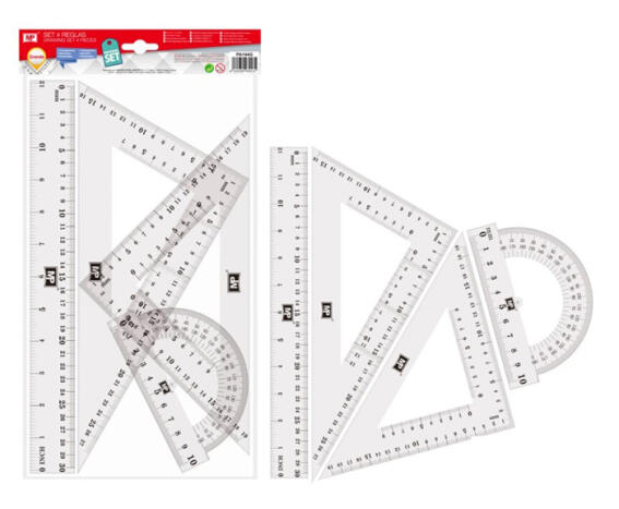 MP σετ χάρακες PA144G πλαστικό 4τμχ διάφανο