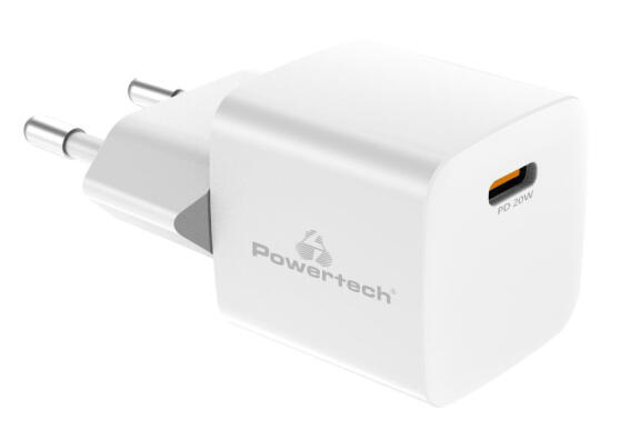 POWERTECH φορτιστής τοίχου PT-1223 USB-C 20W λευκός