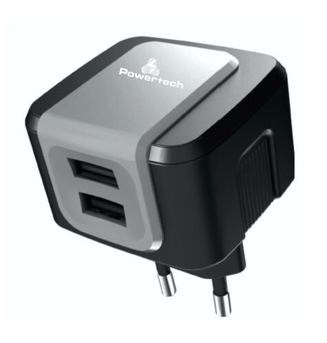 POWERTECH Φορτιστής PT-505 2x USB 2.4A Black