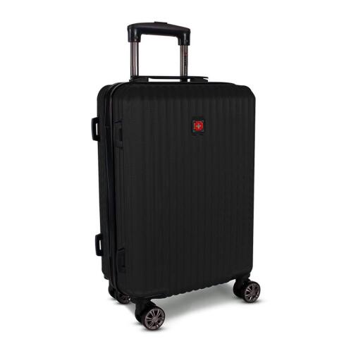 Swissbrand Βαλίτσα trolley καμπίνας 55x27x21cm ABS σειρά Riga Black