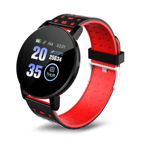 SPM Smartwatch 119 Plus με Μετρητή Καρδιακών Παλμών Χρώματος Κόκκινο Μαύρο