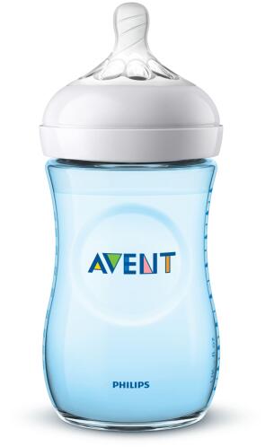 Philips Avent Μπιμπερό Πλαστικό Natural Μπλε με Θηλή Σιλικόνης Αργής Ροής 1m+ 260ml Κατάλληλο για Κολικούς SCF035/17