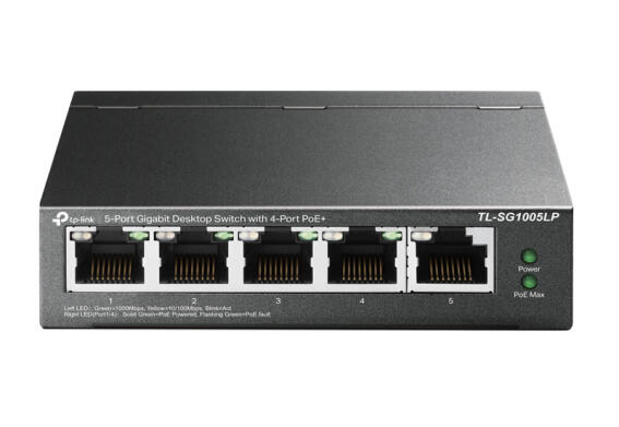 TP-LINK desktop switch TL-SG1005LP 5-Port Gigabit 4x PoE+ Ver. 2.0