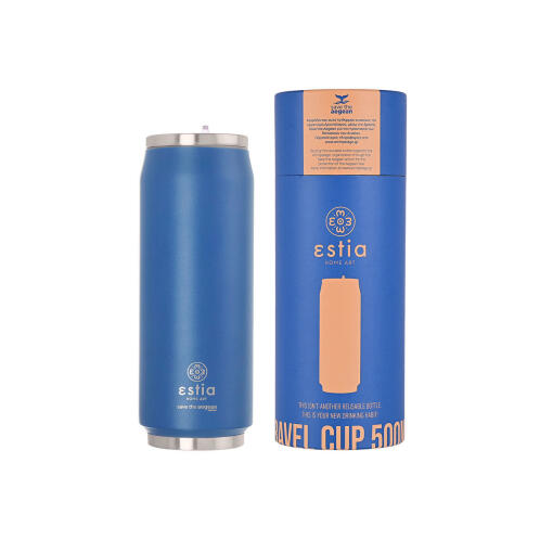 Estia Θερμοσ Travel Cup Save The Aegean 500ml Denim Blue 01-12076