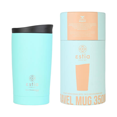 Estia Θερμοσ Travel Mug Save The Aegean 350ml Bermuda Green  01-20385