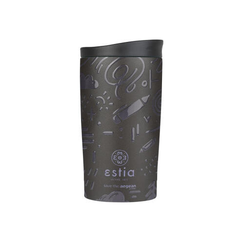 Estia Θερμοσ Travel Mug Save The Aegean 350ml Noir Echo  01-25588