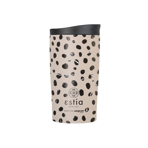 Estia Θερμοσ Travel Mug Save The Aegean 350ml Leopard Taupe  01-25663