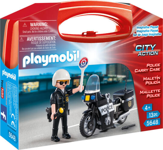 PLAYMOBIL Βαλιτσάκι Αστυνόμος με μοτοσικλέτα