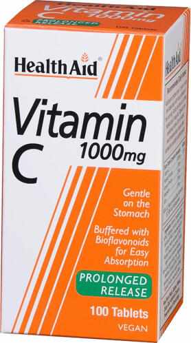 Health Aid Vitamin C Βιταμίνη για Ενέργεια & Ανοσοποιητικό 1000mg 100 φυτικές κάψουλες