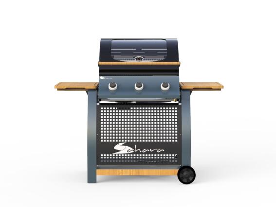 Coral Gas Ψησταριά Υγραερίου Sahara 3 Burner Oak BBQ Smokey Teal