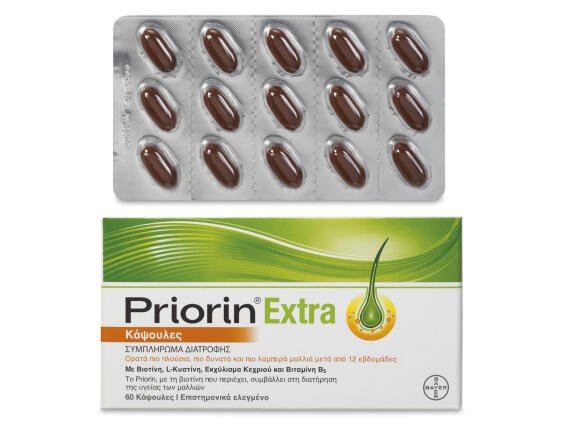 Bayer Priorin Extra (60caps) - Υγιή Μαλλιά, Κατά της Τριχόπτωσης