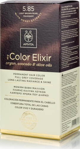 Apivita My Color Elixir Σετ Βαφή Μαλλιών Χωρίς Αμμωνία 5.85 Καστανό Ανοιχτό Περλέ 125ml