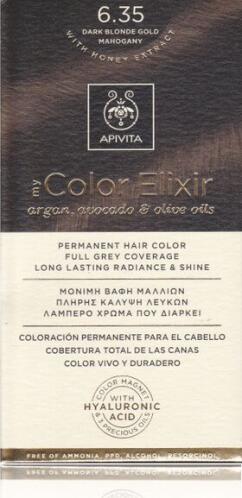 Apivita My Color Elixir Σετ Βαφή Μαλλιών Χωρίς Αμμωνία 6.35 Ξανθό Σκούρο Μελί Μαονί 125ml