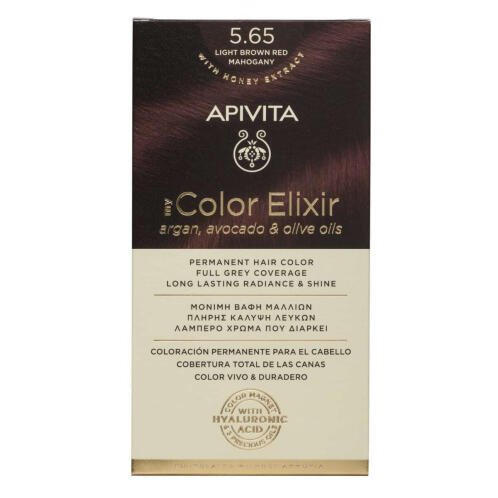 Apivita My Color Elixir - Βαφή μαλλιών 5.65 Καστανό Ανοιχτό Κόκκινο Μαονί