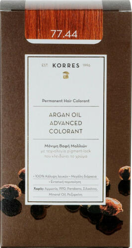 Korres Argan Oil Advanced Colorant 77.44 Ξανθό Έντονο Χάλκινο 50ml