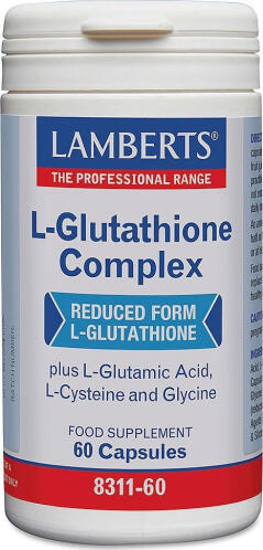 Lamberts L-Glutathione Complex Σύμπλεγμα Γλουταθιόνης Βοηθάει Το Ήπαρ Να Λειτουργεί Ως Όργανο Αποτοξίνωσης, 60 Κάψουλες