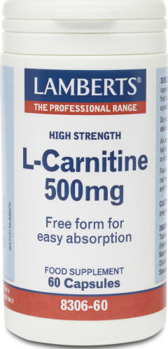 Lamberts L-Carnitine Συμπλήρωμα Διατροφής με Καρνιτίνη 500mg 60 κάψουλες