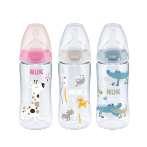 Nuk Πλαστικό Μπιμπερό First Choice Plus Temperature Control 360ml 6-18 μηνών Γαλάζιο