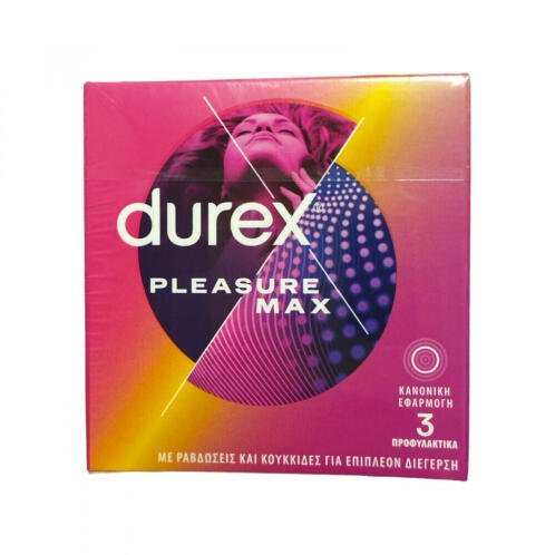 Durex Προφυλακτικά Pleasure Max με Ραβδώσεις 3τμχ