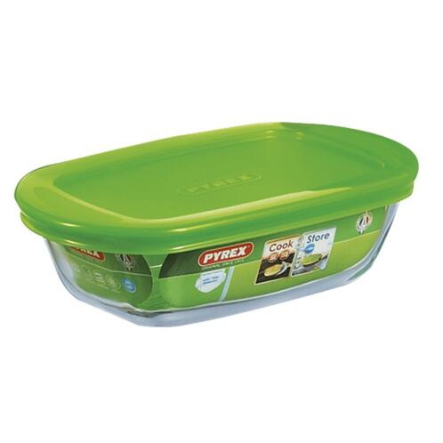 Pyrex Φαγητοδοχείο Ορθογώνιο 1.25lt Cook & Store 333215 Πράσινο