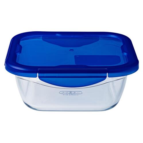 Pyrex Φαγητοδοχείο Τετράγωνο Cook & Go 0.8lt 16x16cm 333243 Μπλε